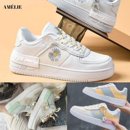 Sneakers eleganti con ricamo a margherita - Collezione AMÉLIE